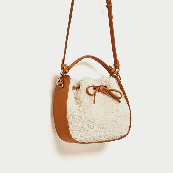 Zara Cream and Tan Crossbody Bag - Picture 2 of 6
